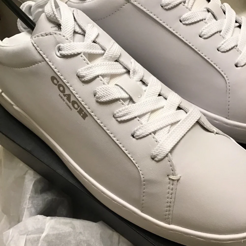 COACH ALL LEATHER OPTIC WHITE SIGNATURE SNEAKERS MENS - Picture 13 of 16